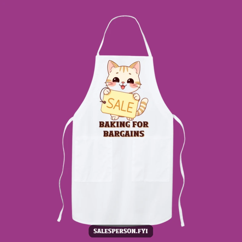 Funny Cat SALE Apron - Happy Gift for Shoppers & Cooks