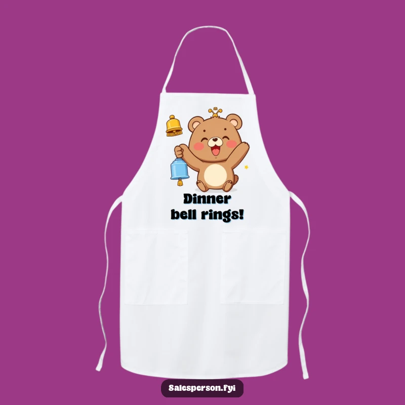 Happy Bear Bell Apron: Cook with Cheer, Perfect Funny Gift!