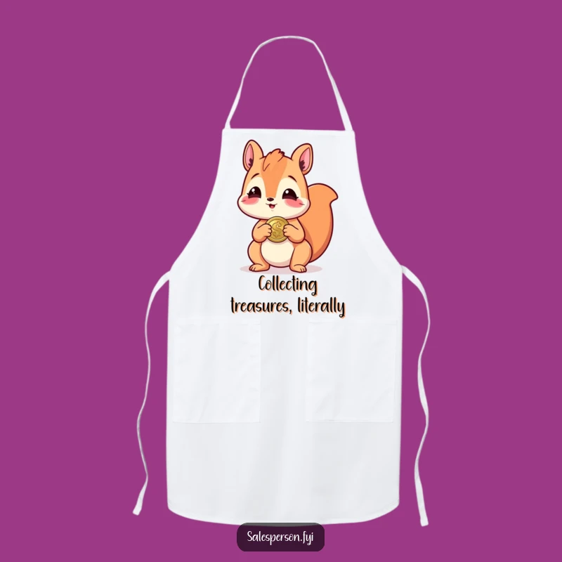Funny Giggling Squirrel Apron, Kitchen Shiny Coin Wear, Chef Gift