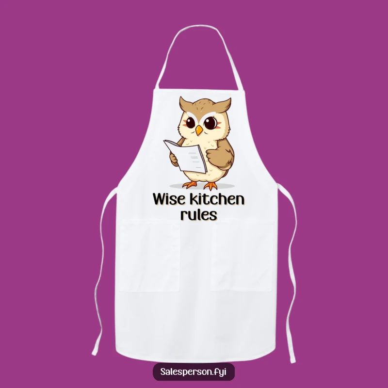 Funny Owl Ledger Apron: Cook with Wisdom and Financial Humor