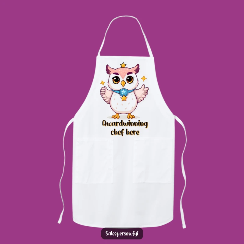 Funny Proud Owl Apron, Kitchen Badge Star Wear, Chef Gift
