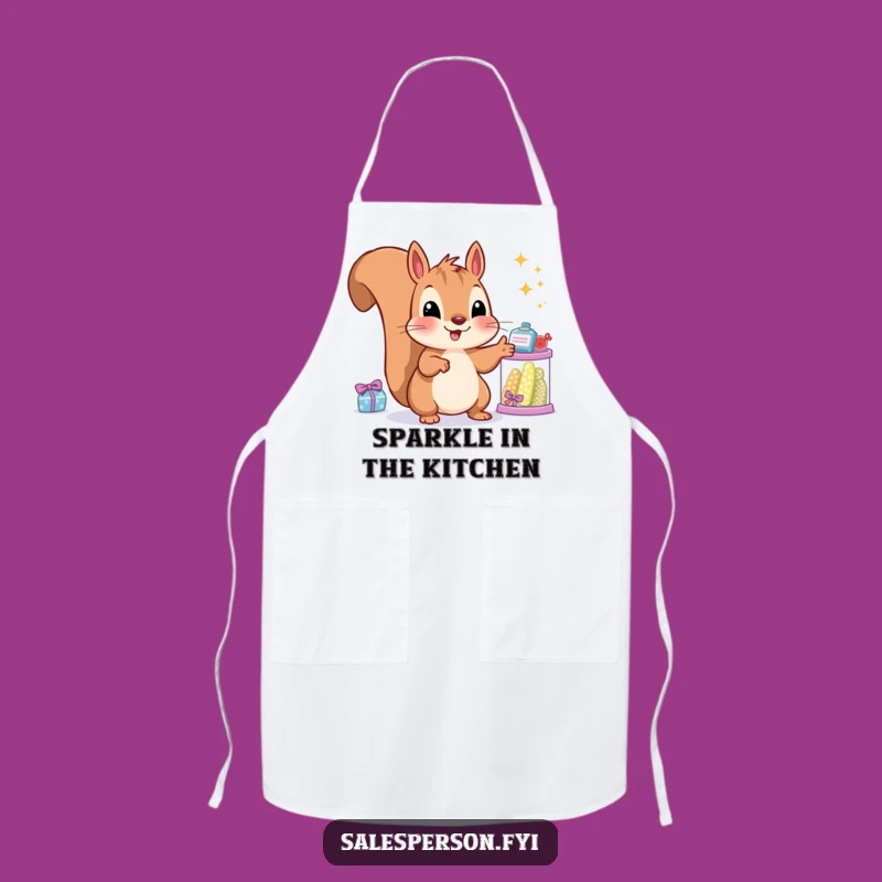 Funny Squirrel Chef Apron: Cook Up Delights with This Shopping Enthusiast