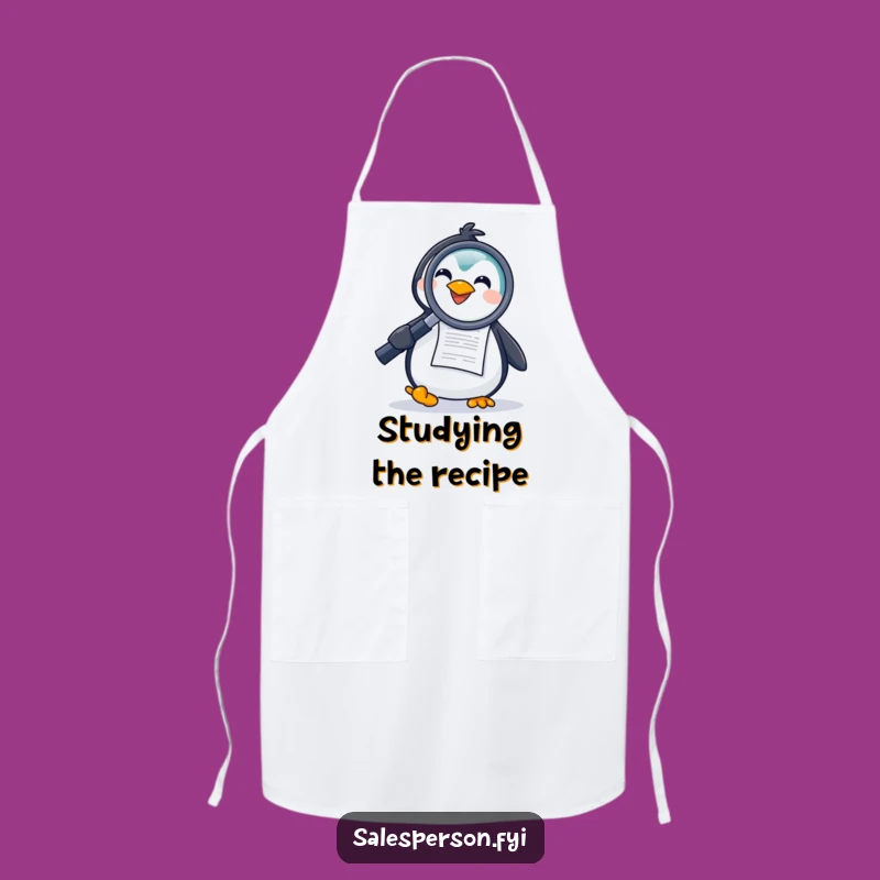 Funny Penguin Detective Apron: Investigate Your Kitchen with Humor