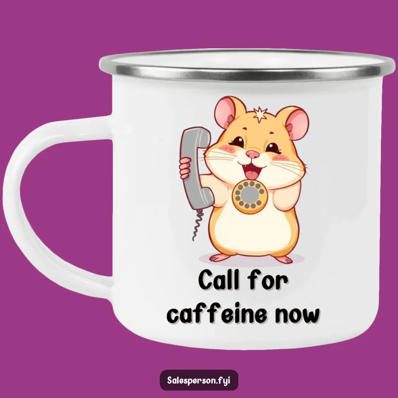 Funny Hamster Campfire Mug: Sip Your Drink with a Hilarious Rodent on the Line