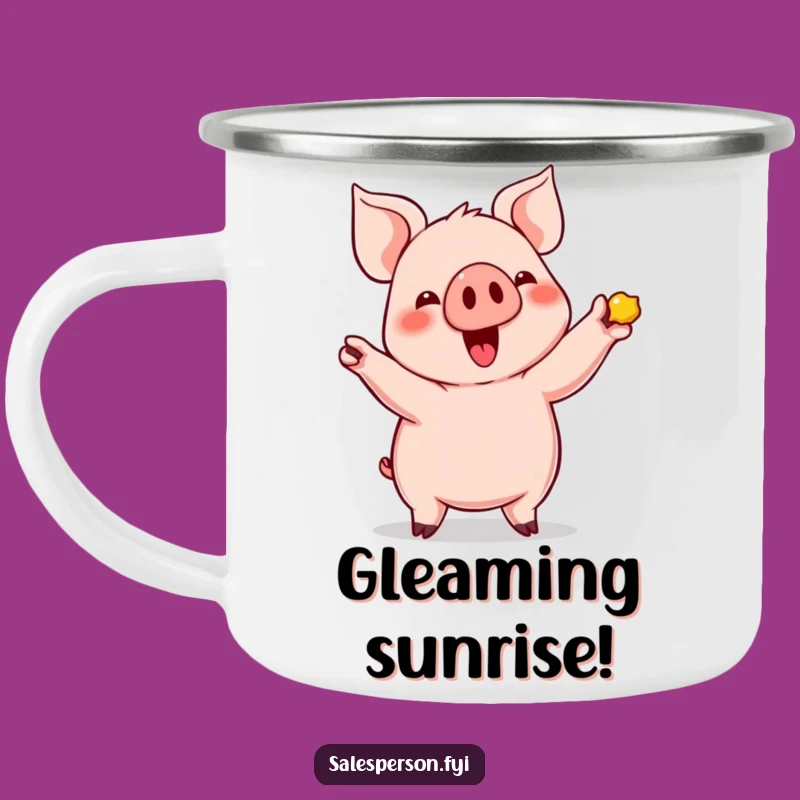 Funny Pig's Shiny Find Camping Mug: Adventure Ready & Humorous Gift
