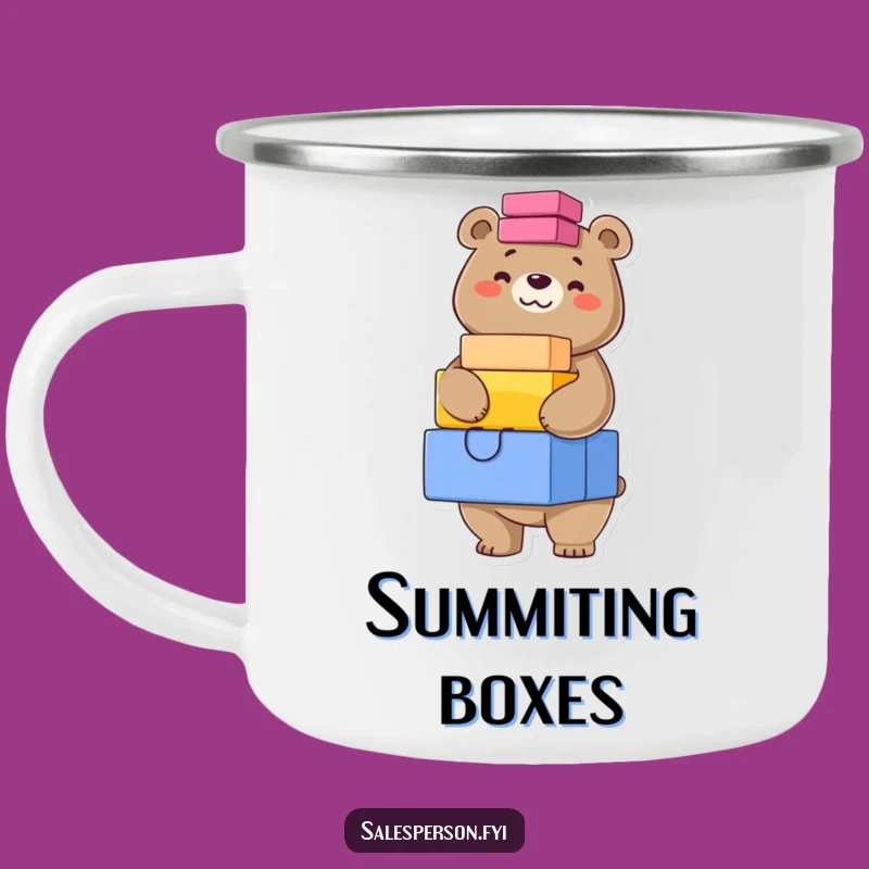 Funny Bear Stacking Camping Mug: Confident Bear Adventure, Humorous Gift