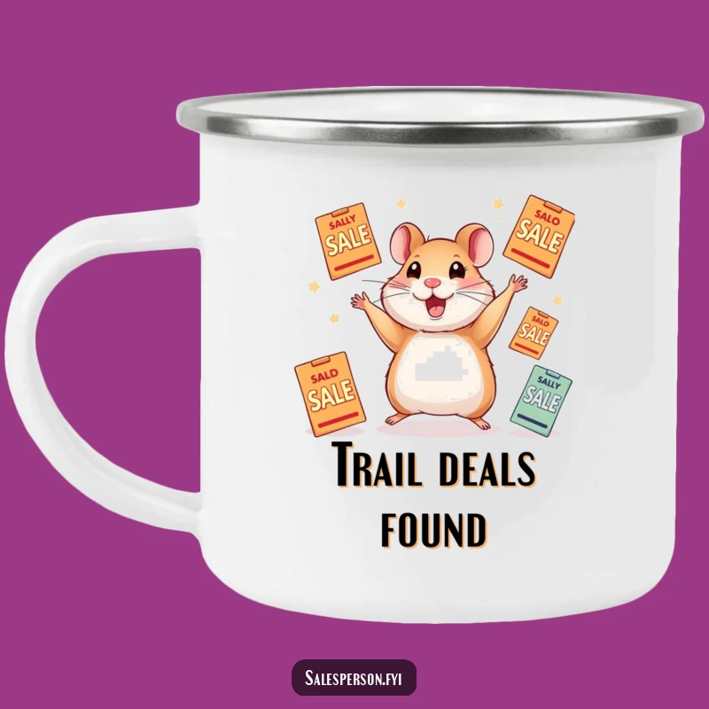 Funny Hamster Juggling Sale Flyers Camping Mug: Adventure with Humor