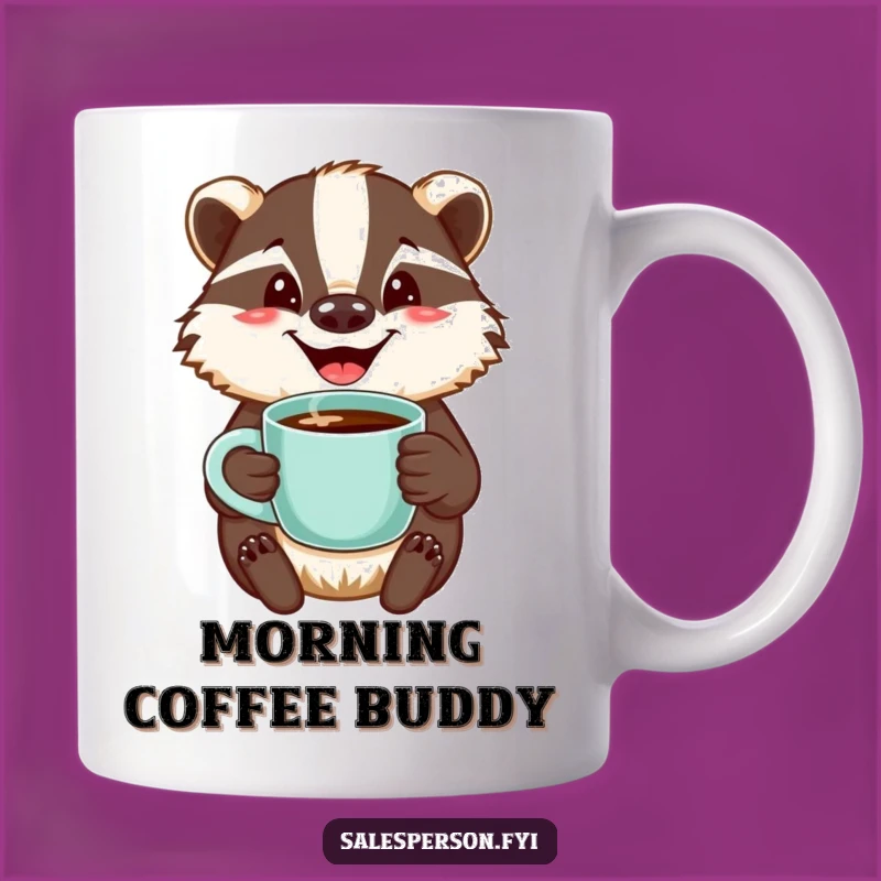 Funny Badger Coffee Mug: Jovial Brew Bearer, Perfect Morning Gift