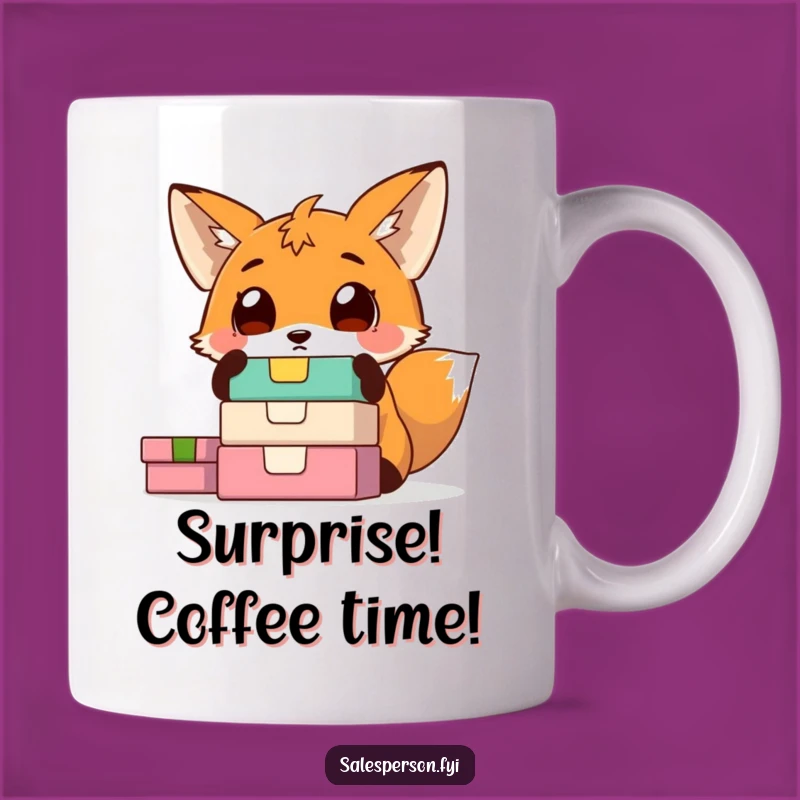 Funny Fox Surprise Gift Mug: Unexpected Joy, a Colorful Present