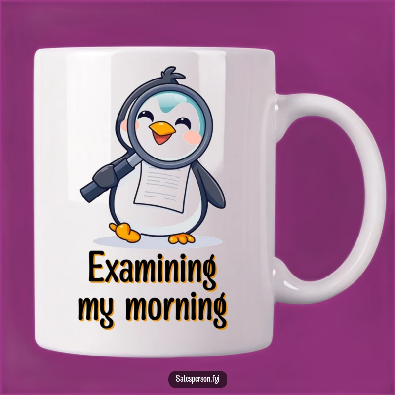 Funny Penguin Detective Mug: Investigating Fun, Perfect Gift for Curious Minds