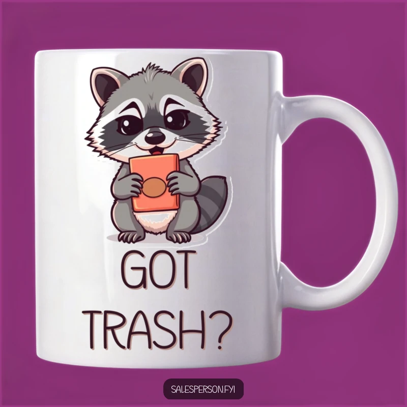 Funny Raccoon Mug: Quirky Product Humor Gift for Sly Shoppers