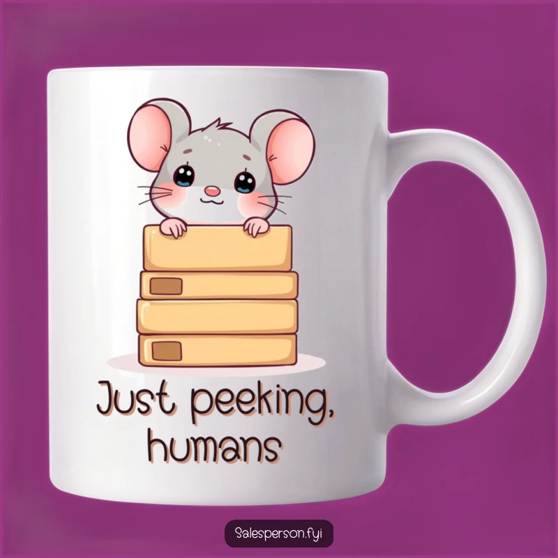 Funny Mouse and Boxes Mug: A Peek into Humorous Curiosity for Gift