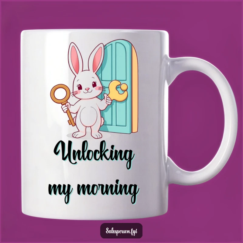 Funny Rabbit Key Mug - Giant Key & Door Mystery, Hilarious Gift Idea