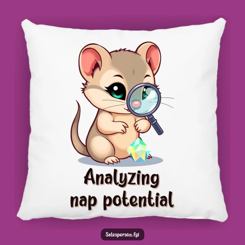 Funny Sly Weasel Pillow, Cozy Gem Inspection Cushion, Gift Decor