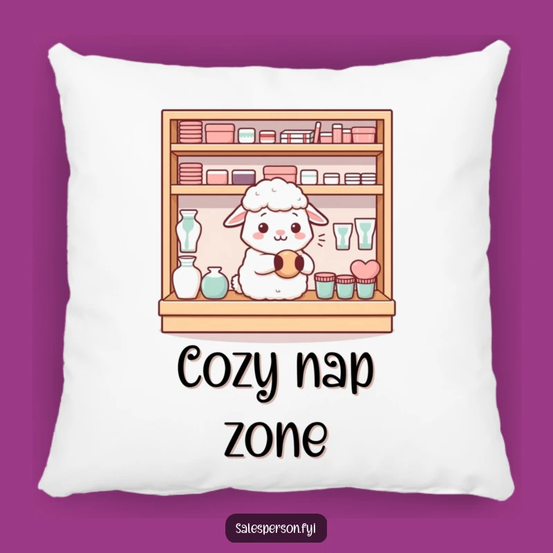 Funny Sheep Shelf Pillow: Cozy Comfort with Organizational Calm
