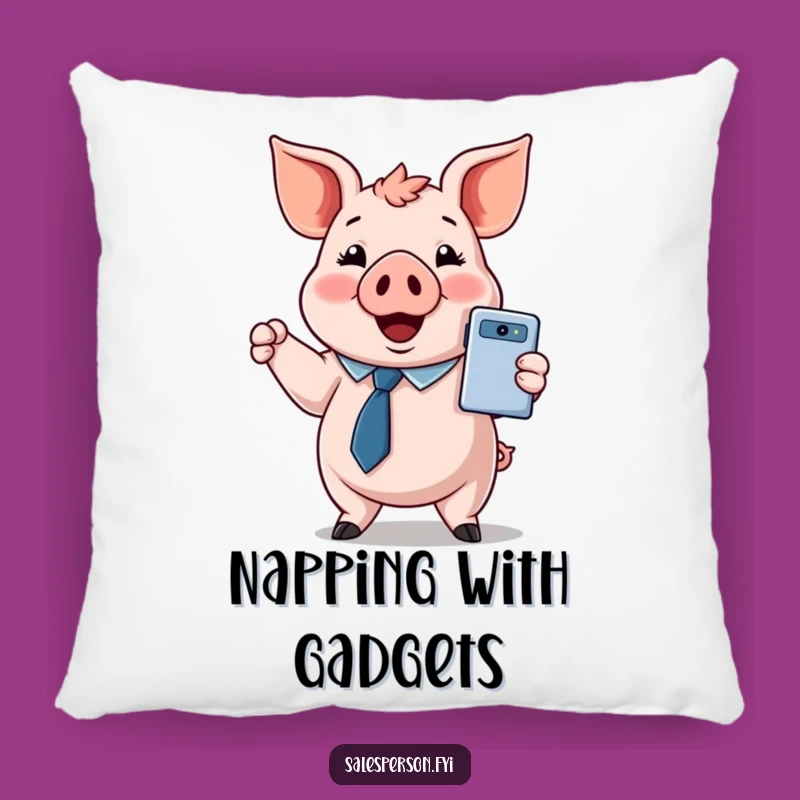 Cuddly Gadget Pig Pillow: Comfort and Tech, Great Funny Gift!