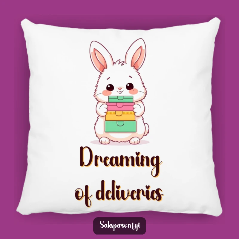 Funny Bunny Accent Pillow - Soft and Hilarious Fluffy Character Box Decor Gift