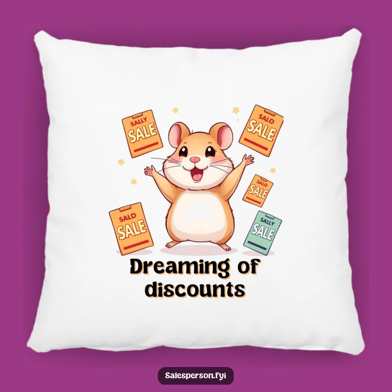 Funny Hamster Juggling Sale Flyers Pillow: Comfy and Hilarious Decor