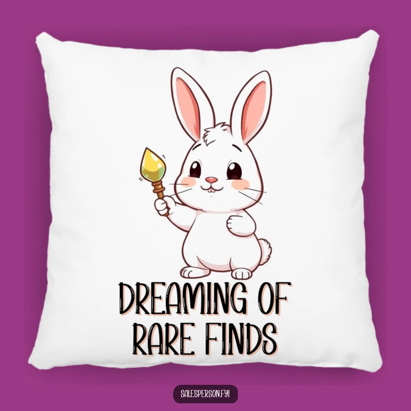 Curious Rabbit Shiny Pillow - Funny Cozy Accent Cushion, Ideal Gift