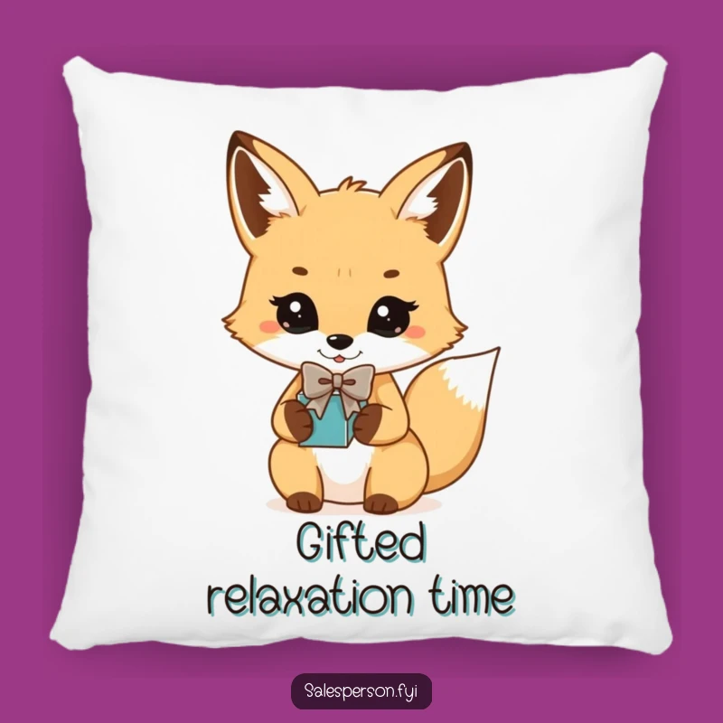 Funny Fox Bowtie Gift Pillow: Cozy Comfort & Sophisticated Accent