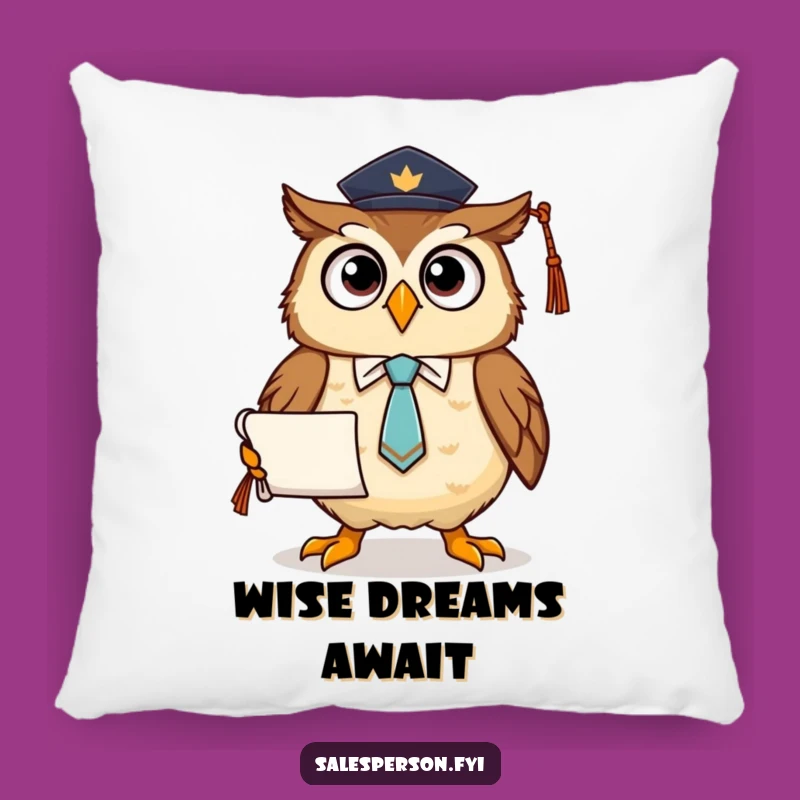 Funny Owl Graduation Pillow: Cozy Comfort for the Wise and Witty