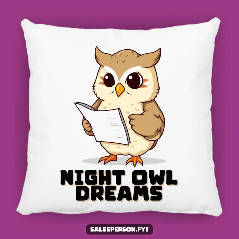 Funny Owl Ledger Pillow: Cozy Comfort with Wise Financial Flair