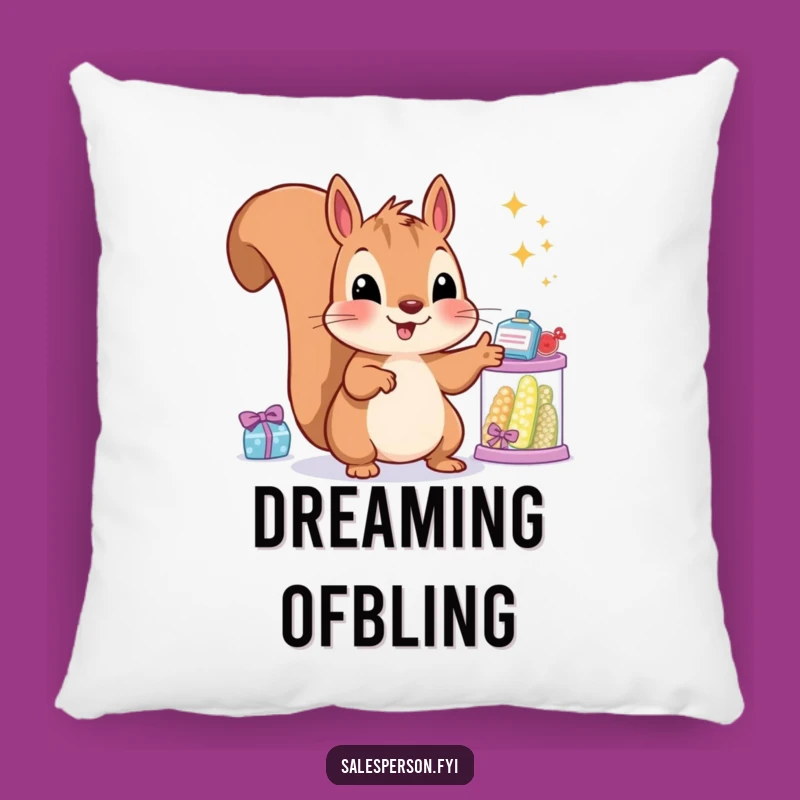 Funny Squirrel Comfort Pillow: Rest Your Head on Happiness and Sparkle