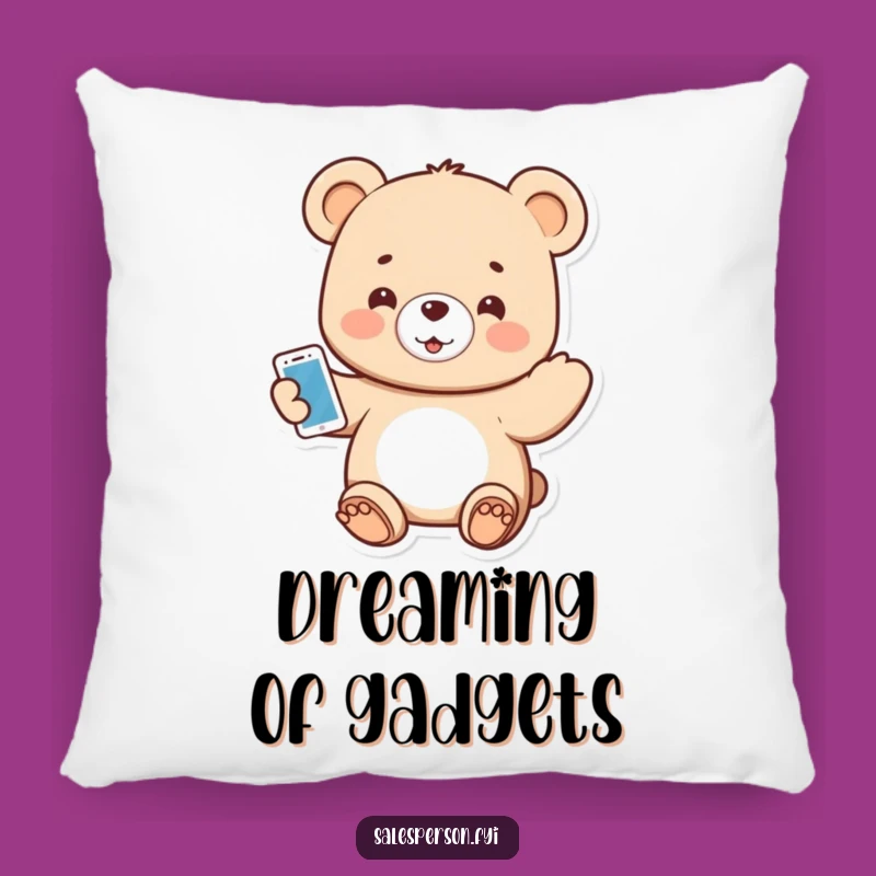 Funny Tech Bear Pillow: Cozy Up with Gadget Funny Comfort