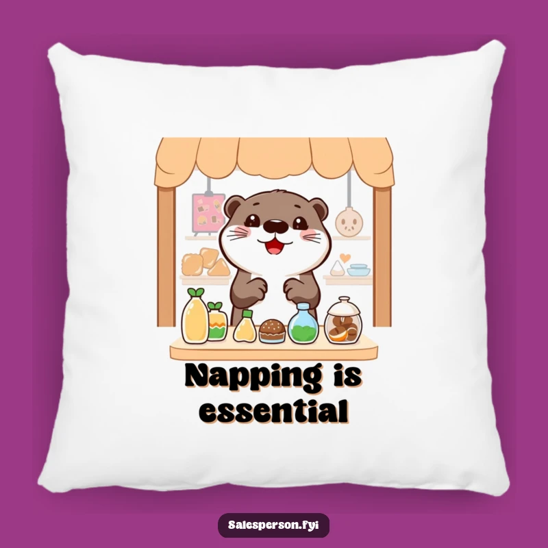 Funny Otter Accent Pillow - Soft and Cheerful Otter Decor Gift