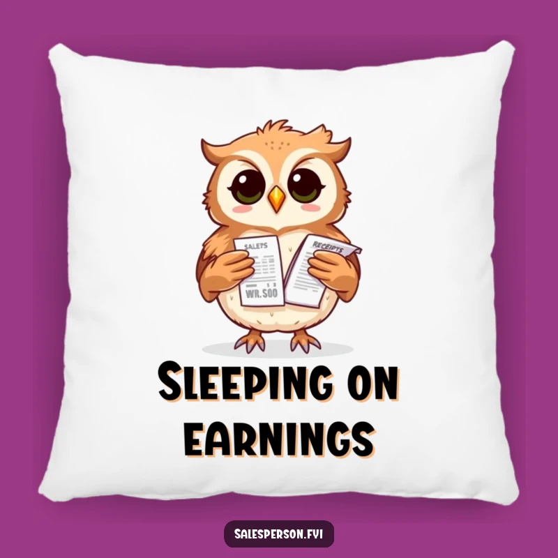 Funny Owl Ledger Pillow: Rest Your Head on Wisdom and Humor
