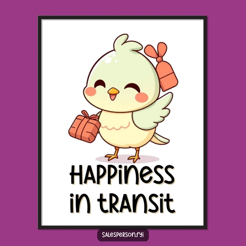 Funny Bird Delivery Digital Art Print: Instant Cheerful Decor for Your Space