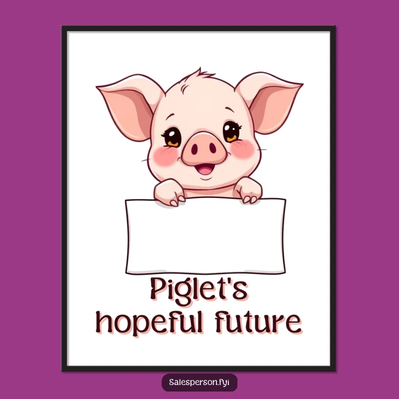 Funny Piglet Digital Art: Hopeful Banner, Whimsical Point Download