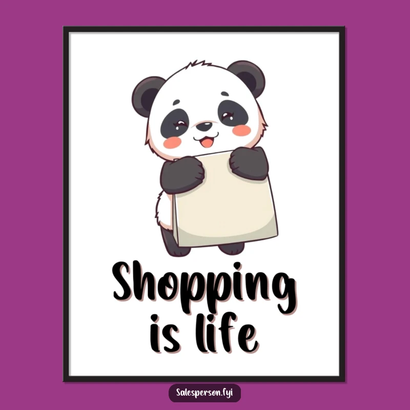 Printable Funny Panda Art: Instant Shopping Joy for Your Walls!