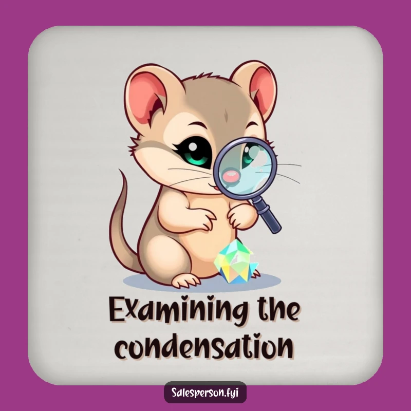 Funny Sly Weasel Drink Coaster, Protect Surfaces with Gem Inspection Charm