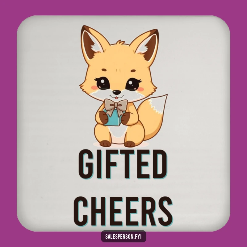 Funny Fox Bowtie Gift Coasters: Protect Surfaces with Charming Flair