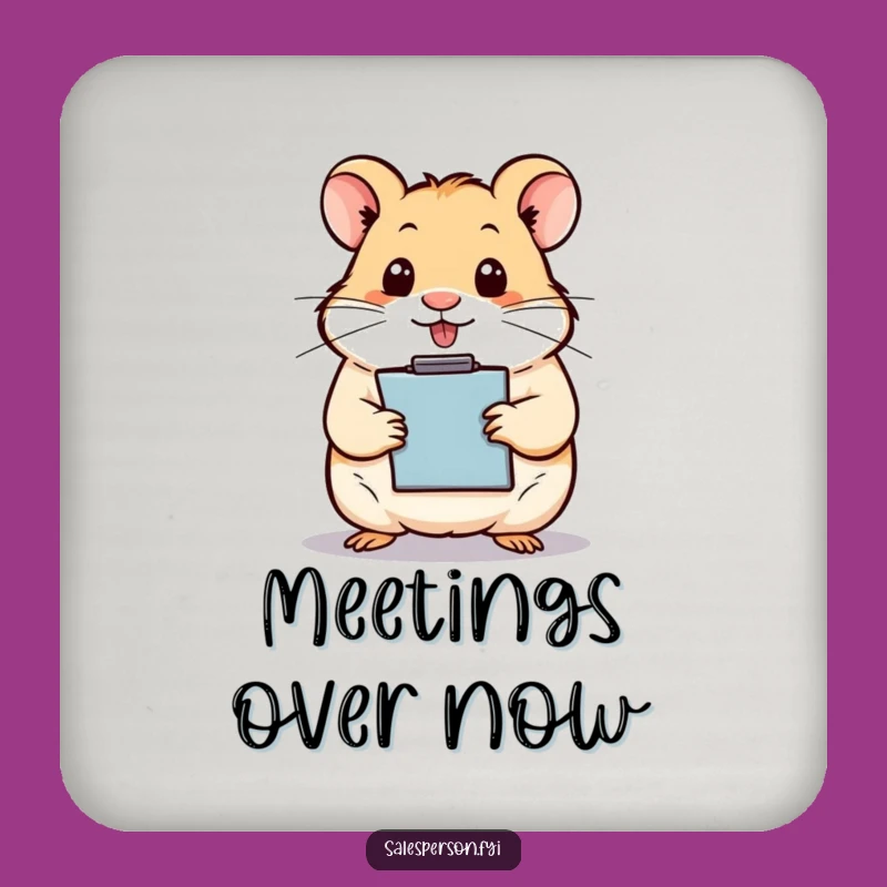 Funny Hamster Clipboard Coaster: Protect Surfaces, Cute & Funny Gift!