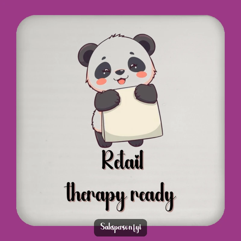 Funny Panda Drink Coasters: Protect Surfaces with Shopping-Themed Charm!