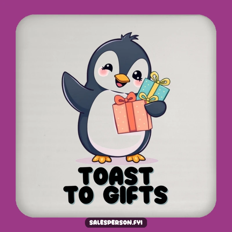 Funny Penguin Gift Coaster - Cheerful Gift for Festive Homes
