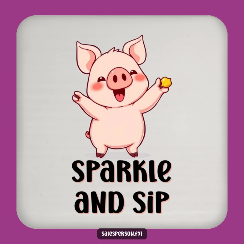 Funny Pig's Shiny Find Coasters: Protect Surfaces with Humorous Flair