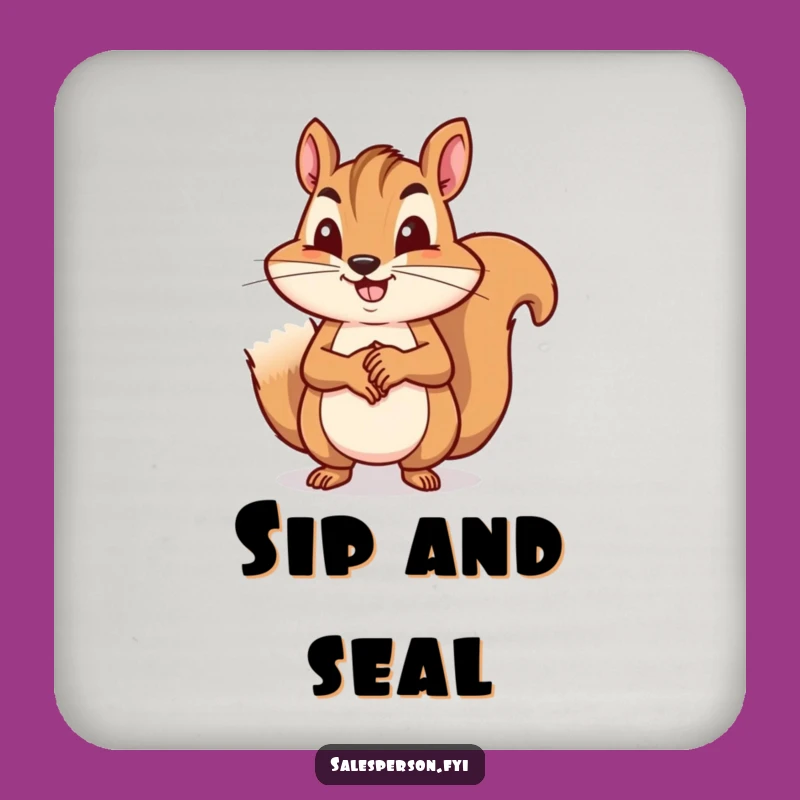 Funny Squirrel Handshake Coaster: Protect Surfaces with Business Humor