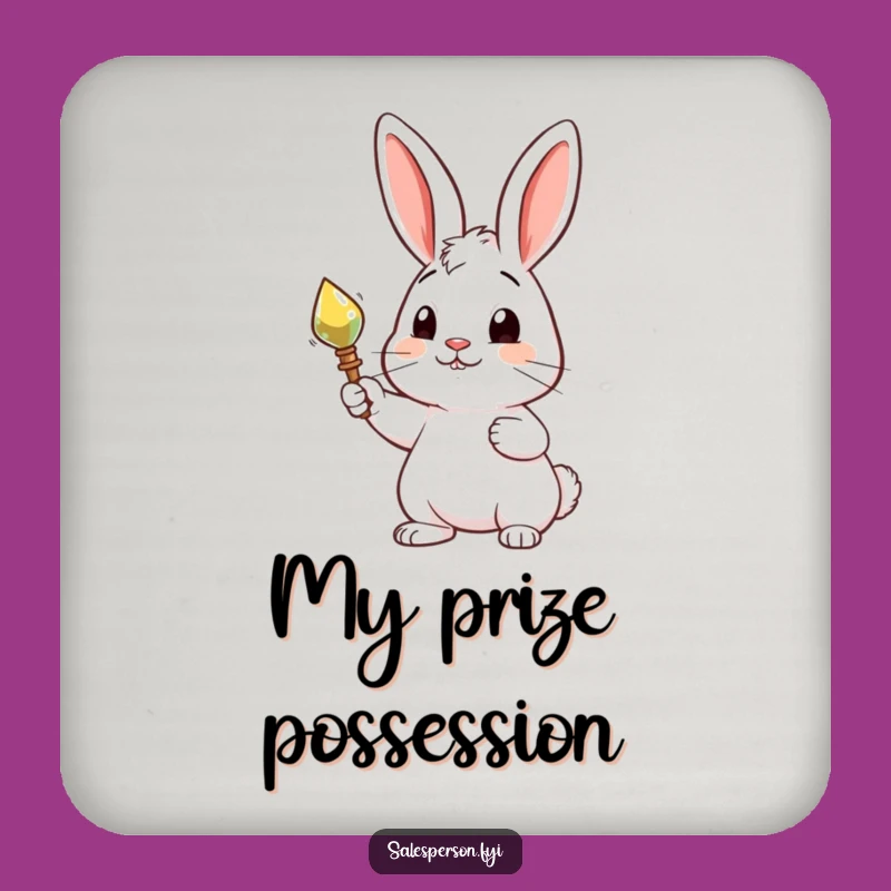 Funny Rabbit Shiny Coaster - Curious Protection, Unique Gift