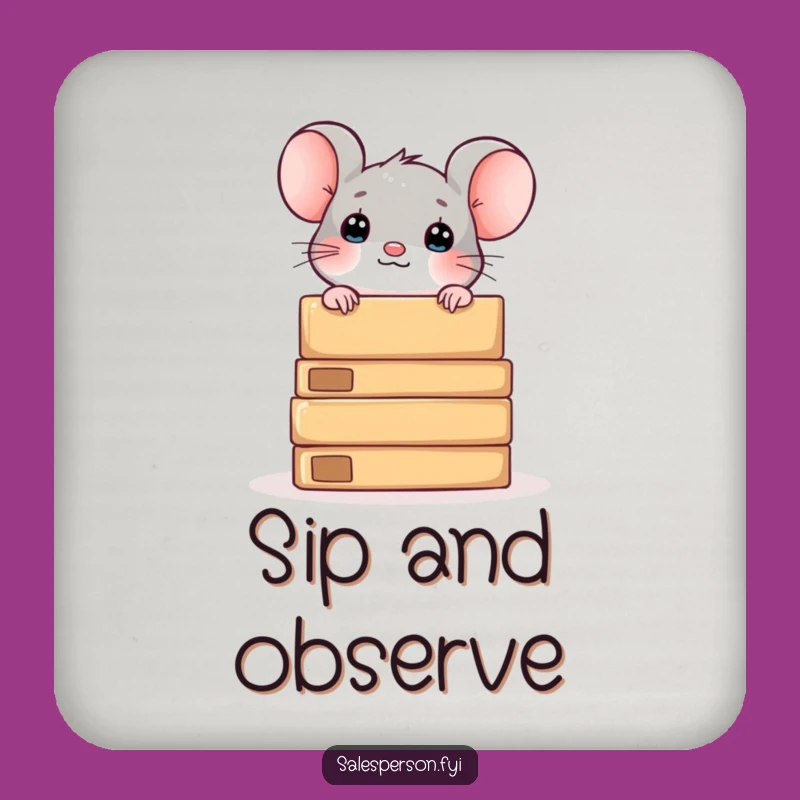 Funny Mouse and Boxes Drink Coaster: Protect Surfaces with Curious Flair