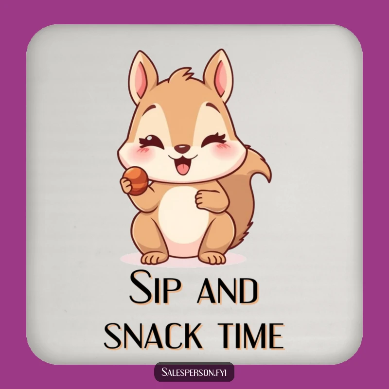 Funny Squirrel Treat Coaster - Tempting Protection, Unique Gift