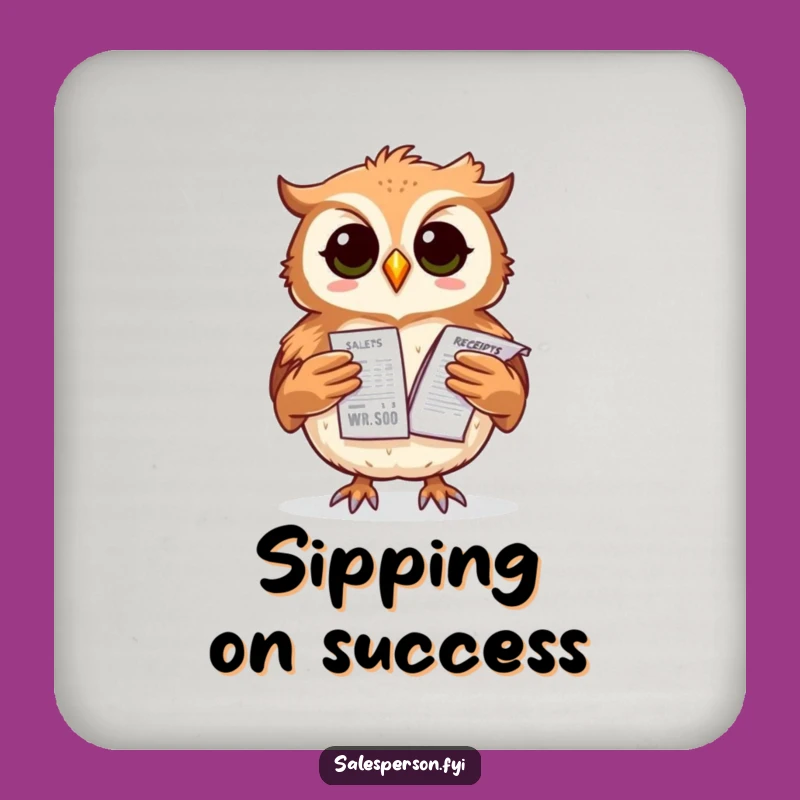 Funny Owl Receipt Coaster: Protect Your Surfaces with Financial Humor