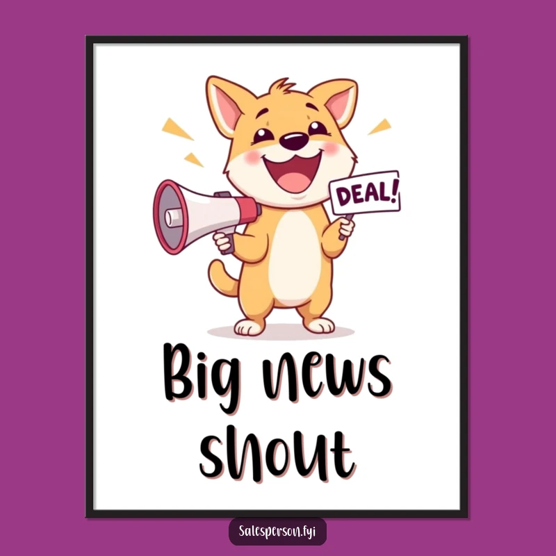 Funny Dog Deal Poster: Energetic Wall Art & Hilarious Gift!