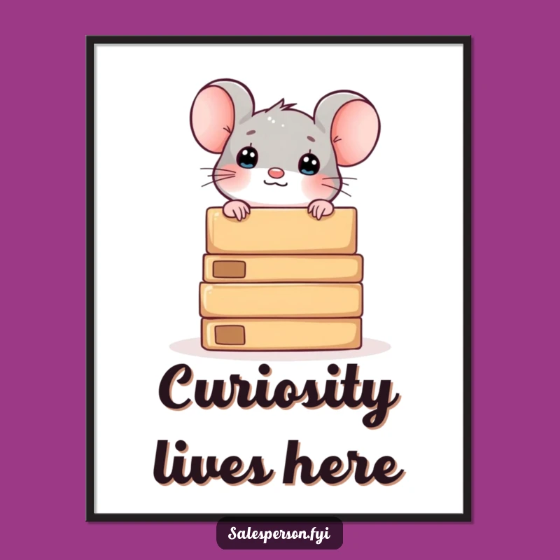 Funny Mouse and Boxes Poster: Add Playful Wall Art to Your Space
