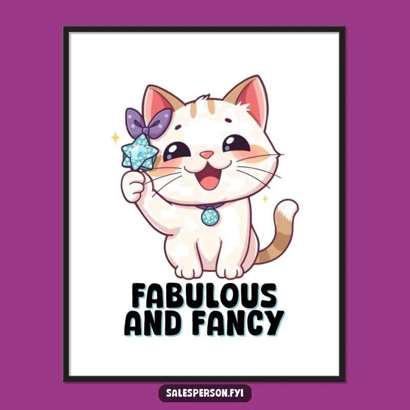 Funny Cat Sparkle Poster: Add Dazzling Feline Flair to Your Walls