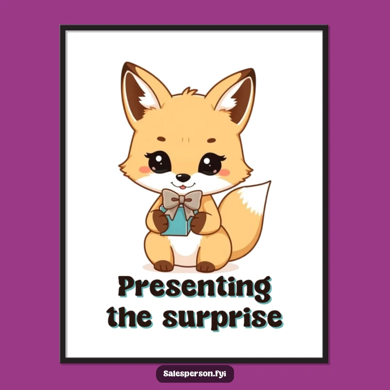 Funny Fox Bowtie Gift Poster: Elegant Wall Art & Hilarious Present