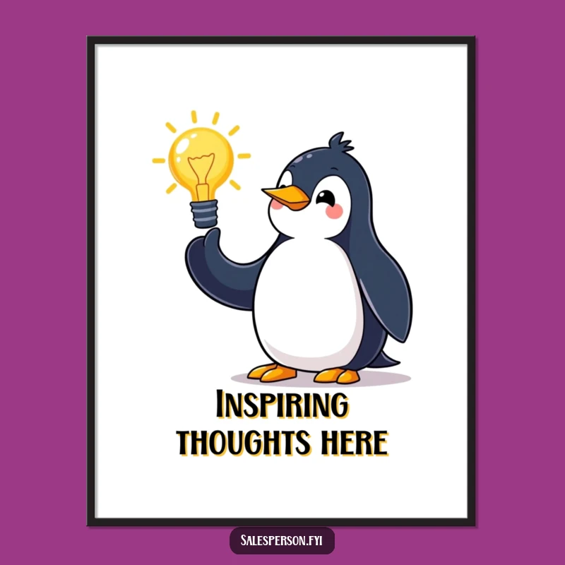 Funny Penguin Pitch Poster: Decorate Your Space with Inspiring Animal Art