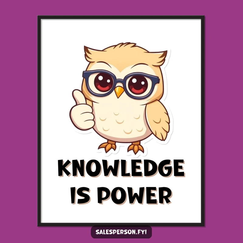 Funny Owl Glasses Poster: Wise Wall Art, Your Next Brilliant Funny Gift!